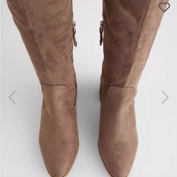 New Buckle Wild Diva tall boots size 5.5 brown elasticized suede - Picture 5 of 6